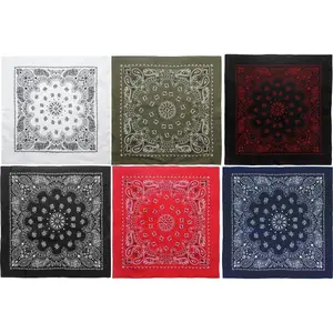 Trainmen Paisley 27" Jumbo Military Bandana Head Scarf Do-rag 100% Cotton Bandanna Face Cover 6-Pack
