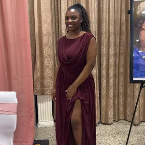 Customer wearing the Athena Gown