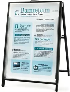 Heavy Duty A-Frame Sidewalk Sign Stand - Double-Sided Metal Sandwich Board - Wind Resistant Display for Restaurants, Retail & Events (Fits 24x36 posters)