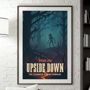 Stranger Things Poster - Upside Down Vintage Retro Travel Print