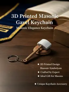 3D Printed Masonic Gavel Keychain-Made by a Past Master Mason for Masons