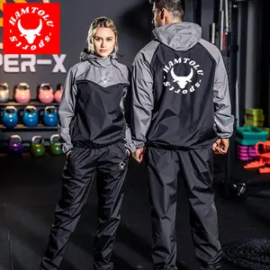 HAMTOLU Unisex Sauna Suit SportswearSweat Suit Boxing Exercise Jacket and PantsFitness Training Clothes Outdoorfun AthleticWorkout Women Men