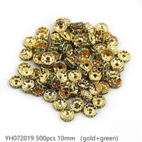 #72(10mm 500pcs) Gold/ Green YH072019
