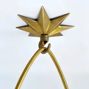 Vintage Brass Star Ceiling Hook, Zinc Alloy Decorative Hanger for Plant Pots, Lanterns, Wind Chimes, Keys, Home Decoration Accessories