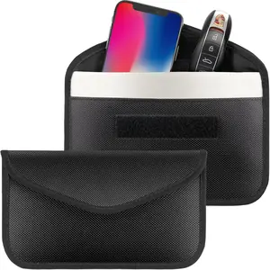 2 Pack Faraday Bags for Phone and Car Keys Signal Blocking Key Pouch Anti Theft Car Protection Cell Phone Keyless Entry Fob Signal Blocking Pouch
