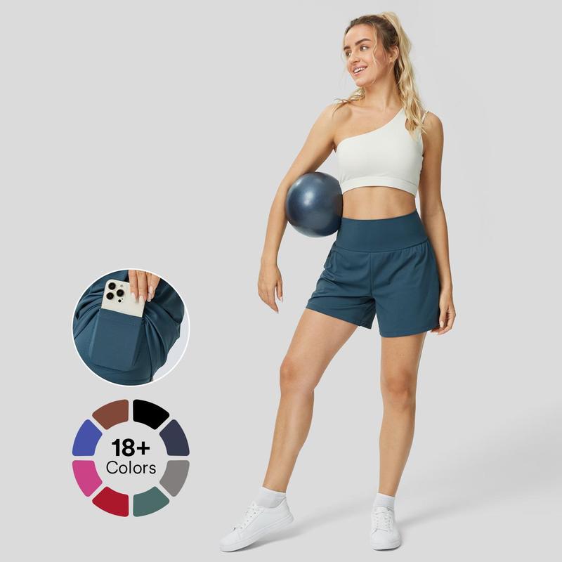 Halara SoftlyZero Airy Super High Waisted 2-in-1 Cool Touch Yoga Shorts 5'' with Pockets-Longer Length Halara SoftlyZero Airy Super High Waisted 2-in-1 Cool Touch Yoga Shorts 5'' with Pockets-Longer Length