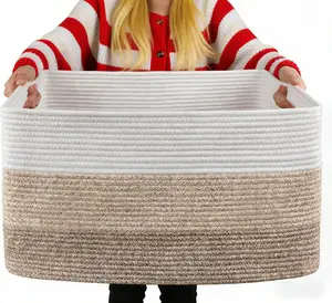 Rectangular storage baskets, Nursery Blanket Storage Living Room, Toy Storage With Handle,22”x17”x12”