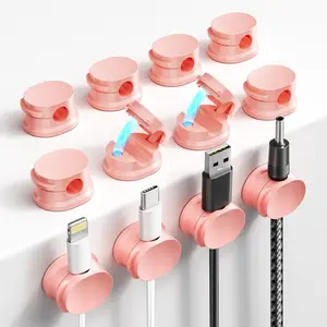 12pcs Magnetic Cable Clips,Cord Holder, Under Desk Cable Management, Adhesive Wire Holder Keeper Organizer for Home Office Desk Phone Car Wall Desktop Nightstand