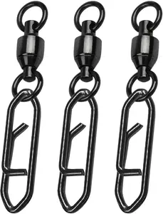 Snap Fishing Swivels Ball Bearing Swivel High Strength Fishing Swivels Saltwater Stainless Barrel Swivel for Freshwater