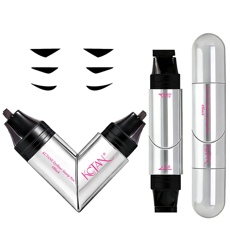 3-Pack Eyeliner Stamp Pen Set, Dual Ends, 3 Wing Shape Options for Easy Cat Eye & Sharp Winged Lines, Quick-Dry Long-Lasting Smudge-Resistant, Beginner-Friendly Lazy Makeup Tool, Cosmetic Tool.