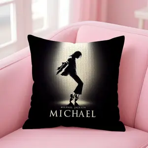 M-Michael Jacksons Cushion Cover Soft Short Plush Fabric Double-Sided Print | Organic, Breathable,Sofa Pillow Case,Invisible zipper Mite Removal Durable Materia | Warm Winter Home Child Gift