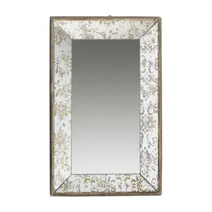 HomeRoots 484982 12 x 20 x 2 in. Rectangle Vintage Style Wall Mounted Accent Mirror