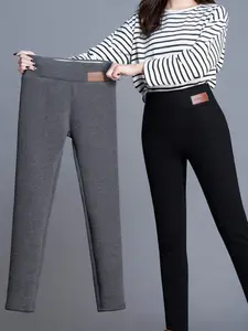 Women's 2pcs Thermal Workout Leggings Thick Fleece Lined Tummy Shaping High Waist 4-Way Stretch for Winter Running Gym Airport Travel Lounge Wear