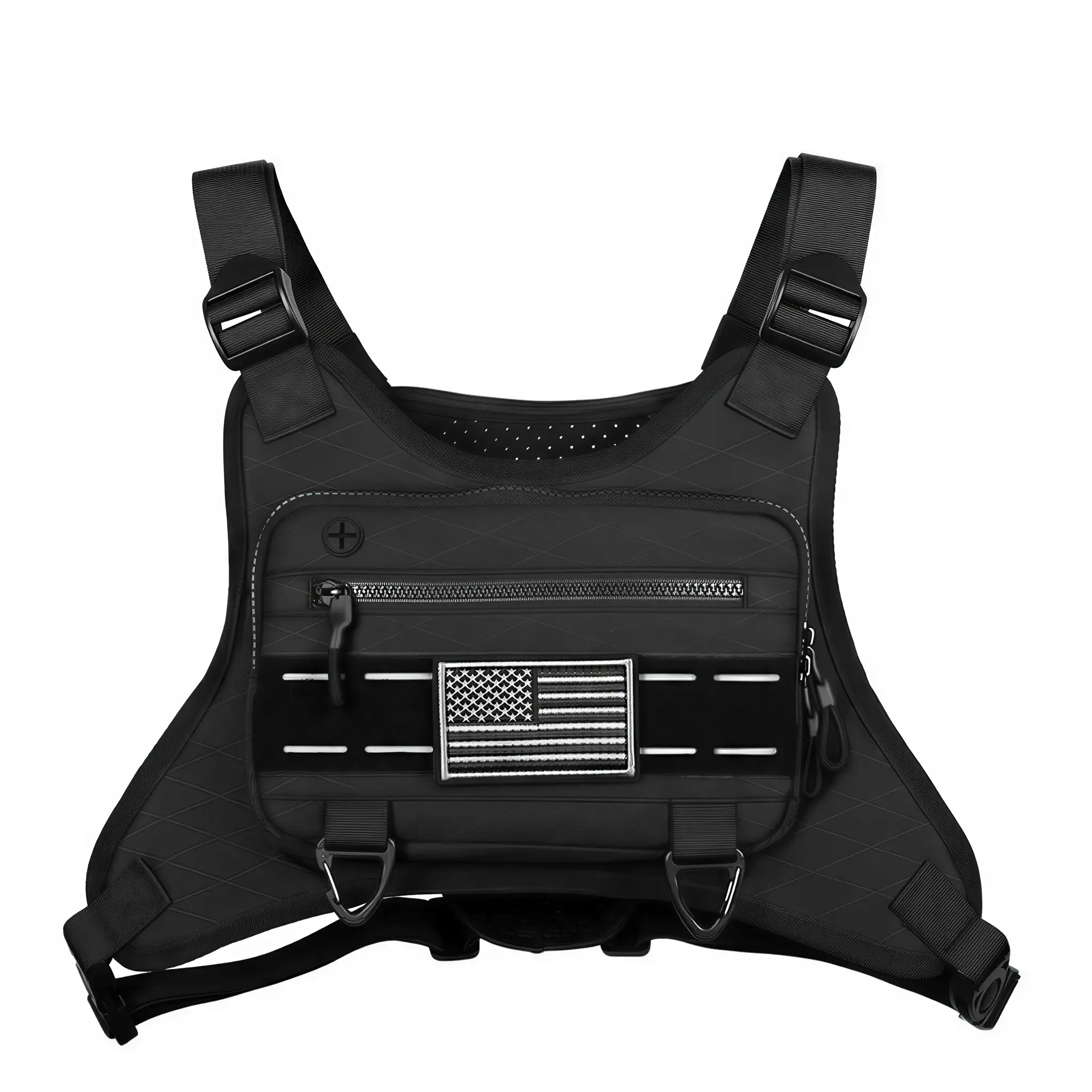 Unisex Tactical Nylon Chest Bag - Lightweight, Water-Resistant Crossbody Vest Backpack for Runners, Sport, Trail Running, Cell Phone Storage, Everyday Use