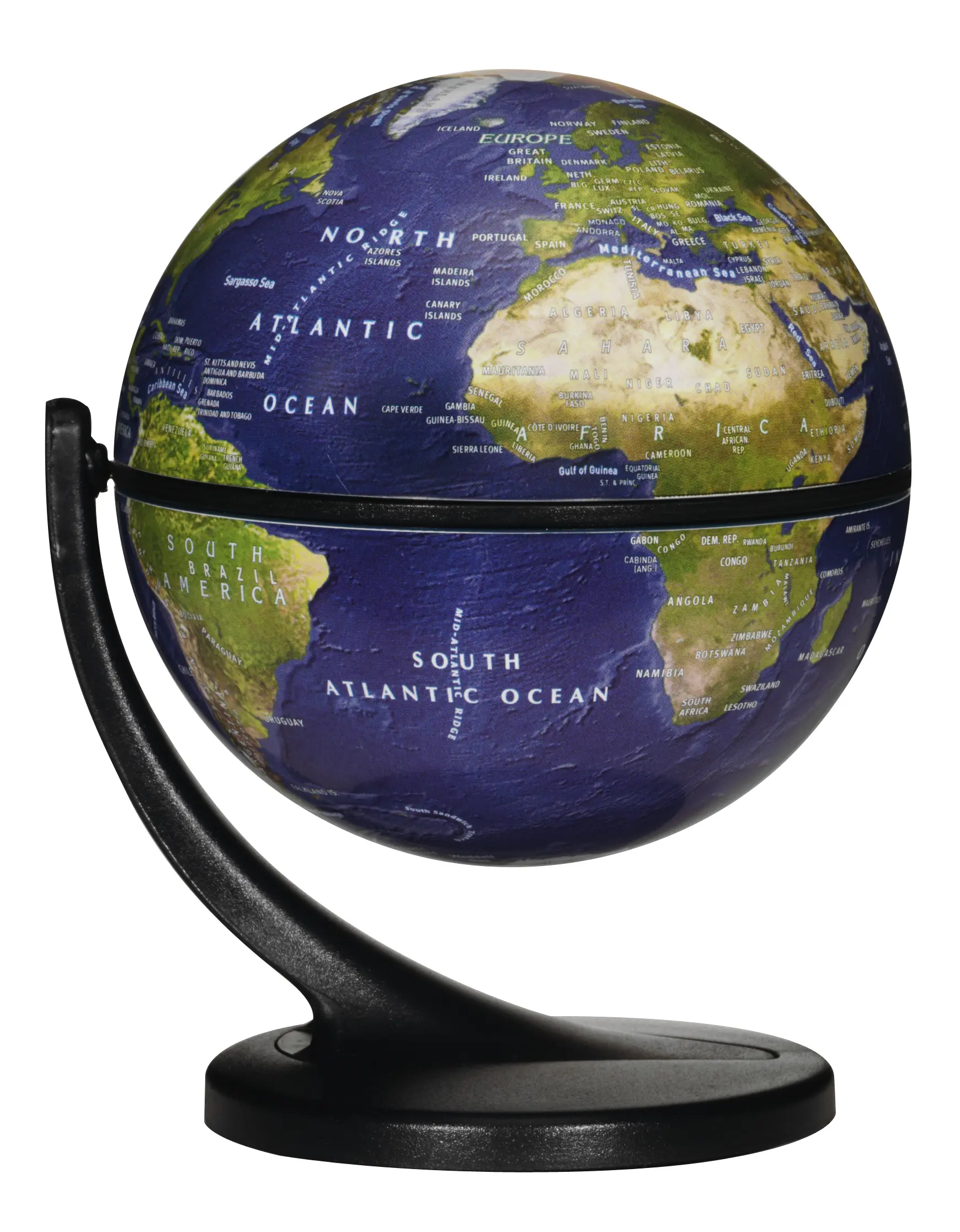 Replogle 4.3" Size Satellite Earth Globe - Made in USA, 360° Dual-Axis Rotation, Detailed Satellite View, STEM Learning Tool, Geography Teaching Supply, Manufacturer Warranty for School Gifting