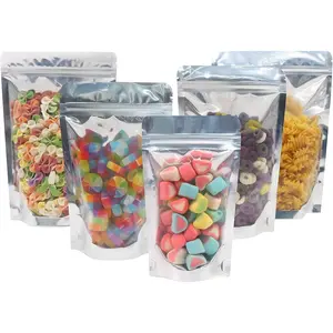 Aluminium Foil Zipper Stand Up  Pouches Bags with Notch for  Storage 3.5x5.9 Inches, 2.8oz, Pack of 50