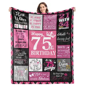 1PC 75th birthday blanket, perfect for 75th birthday decorations and gifts for women