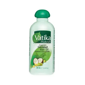 Nourishing Oil Hair Treatment - Dabur Vatika Naturals Enriched Coconut Hair Oil with Henna Amla Lemon & 5 Herbs 300ML Nourishing Treatment for Hydration and Care for Kids Women & Adults - Haircare