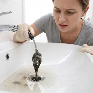 1m Flexible Drain Clog Remover! Stainless Steel Spring & Non-Slip Handle for Sinks, Showers & Toilets! Perfect for Spring Cleaning & Daily Maintenance—Essential for Renters & Homeowners! #CleaningEssentials #TikTokMadeMeBuyIt #HomeHacks