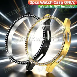 KAYKWONG'S 2-Piece Rhinestone Watch Case Set, PC Material, Fits for Samsung Galaxy Watch 4/5/6/7/8, 40mm/44mm, Daily Protection, Party Essential