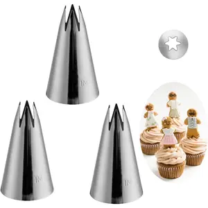 Piping Tip 1M 3 count Set,1M  Tip for Cake Decorating Essentials