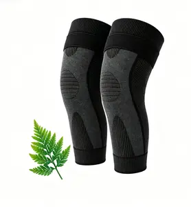 Unisex Nonslip Extended Sports Knee Sleeve with Mugwort Knitted Leg Warmers - Knee Supports for Warmth, Compression, Joint Stabilization, Athletic Use