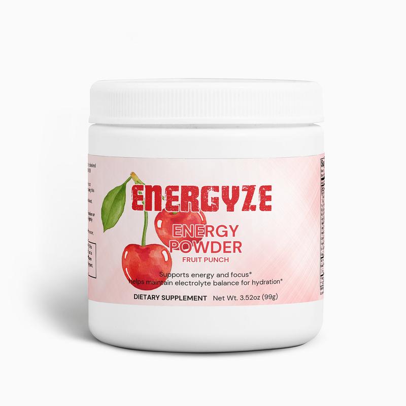 Energy Powder with Fruit Punch Flavor - Balanced Boost for Gamers, Fitness Enthusiasts, Professionals & Students - Backed by Science and Nutrient-Rich