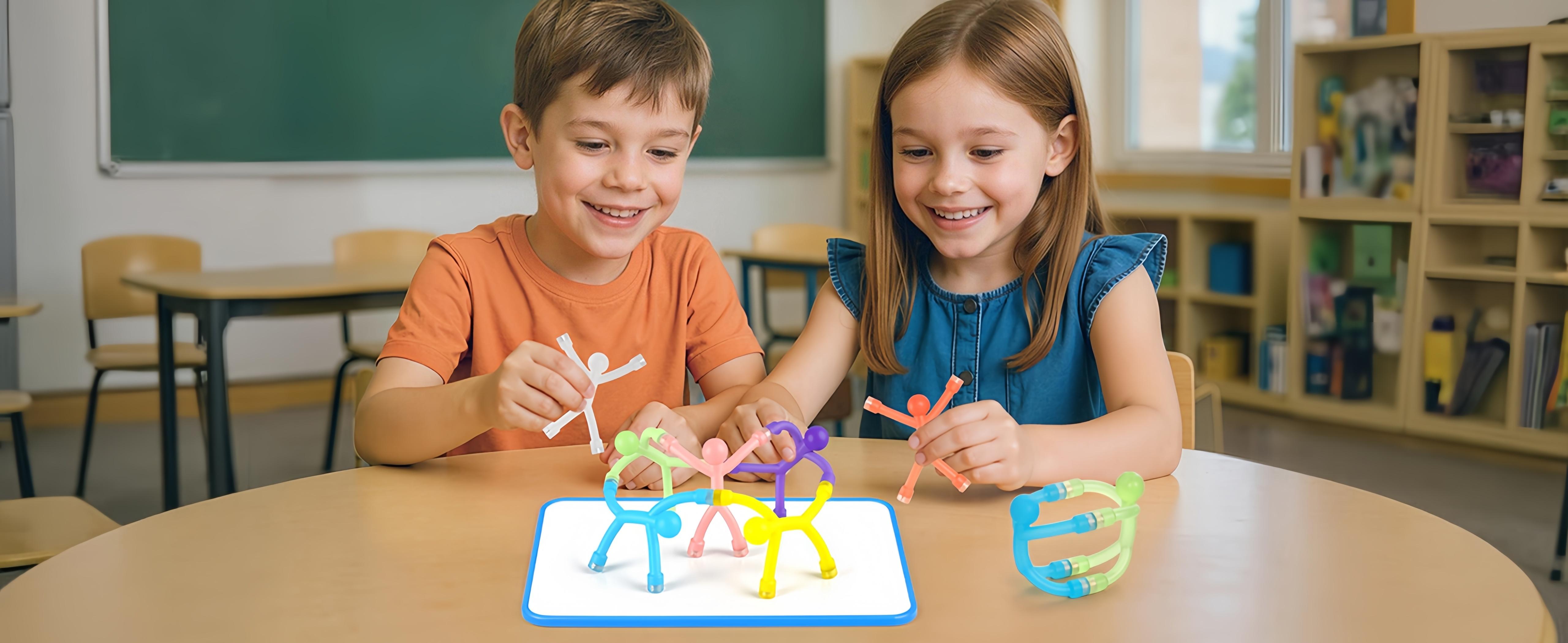 10/20 Pack Magnetic Figures for Kids – Bendy Silicone Fidget People with Magnets in Hands & Feet, One-Piece Molded Design, Travel Toys for Car Airplane Restaurant, ADHD & Anxiety Relief, Easter Basket Gifts for Boys Girls Ages 3+