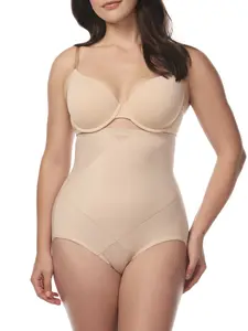 Tummy Tuck High-Waist Shaping Brief Women's Shapewear Tummy Control Underwear Panty with Silicone Grip