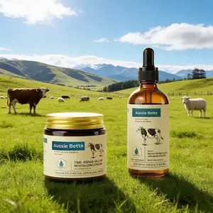 Aussie Betta Golden Micro-Peptide Tallow Serum & Time-Repair Tallow Cream Duo with Niacinamide, Bifida, Peptides & Shea Butter，for Deep Wrinkles & Dry Skin Intense Overnight  Moisturizer with Peptides & Shea Butter Soothes Sensitive & Mature Skin Nourishi