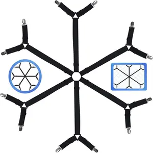 Extended 12-Piece Bed Sheet Holder, Anti-Slip Hexagonal Clips, Sofa Cover and Blanket Gripper, Multi-Grab Clamps for Secure Fit