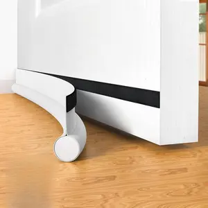 [New Deal] - Door Draft Stopper Bottom One Sided Door Draft Blockers，37" Cutable Under Door Draft Blocker Insulator Door Sweep Weather Stripping Soundproof，Fits for Interior／Exterior Doors，1 Pack,White