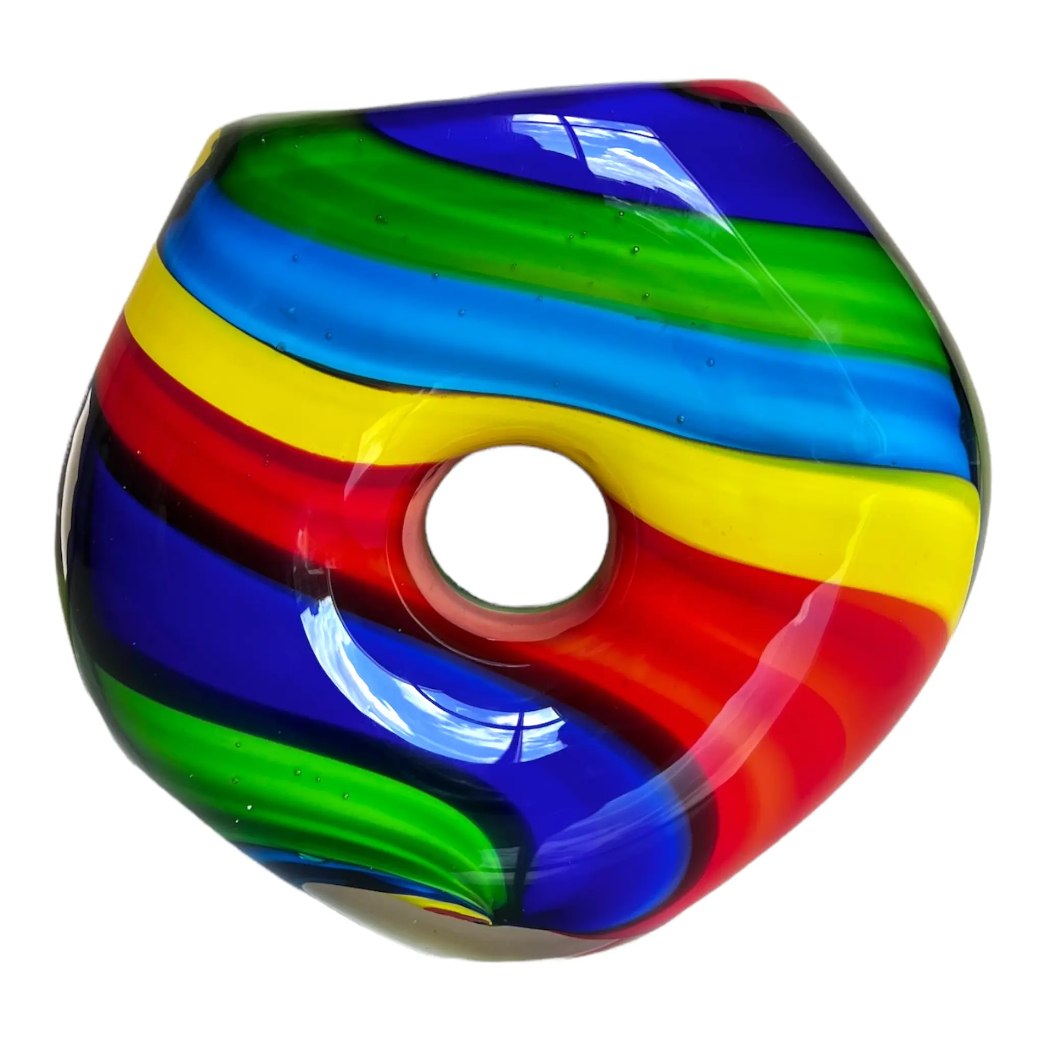 Post Modern Rainbow Murano Millerighe Vase