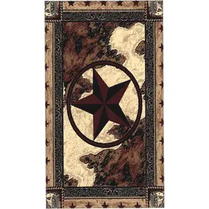 Brown Hand Towels for Bathroom,,Western Texas Star Vintage Style Stars On Wood Panel Print Rustic,Soft Absorbent Small Bath Towel Kitchen Dish Guest Towel Home Decor 15.7"x27.5"