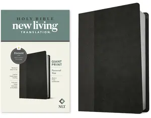 NLT Personal Size Giant Print Bible, Filament Enabled Edition (Red Letter, Leatherlike, Black/Onyx) -- Tyndale - Bible