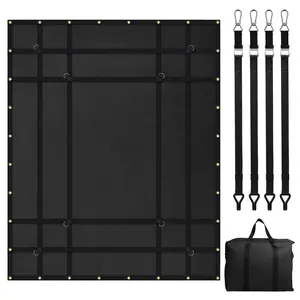 VEVOR Cargo Net, 72 in x 57 in, Heavy Duty Truck Cargo Net for Truck Bed, 4 Adjustable Straps with Carabiners and Rubber Coated Hooks, Durable, Suitable for Pickup, Jeep, Truck, SUV, Boat (Black)
