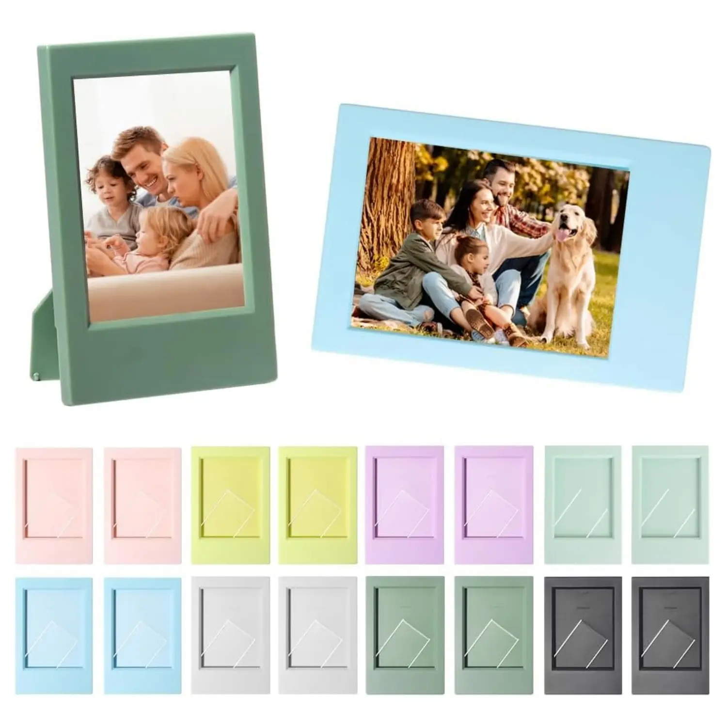 16 Pcs 2x3 Picture Frame for Fujifilm Instax Mini Polaroid Film, Mini Picture Frames with Stand, 3 Inch Picture Frame for Home & Office Tabletop Display - Home Improvement.