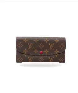 Pre-owned Louis Vuitton Josephine Long Wallet Monogram Canvas Snap Button Calf Leather Brown Women's