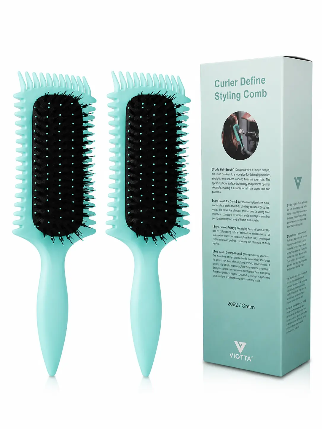 2 Pack Curl Brush – Professional Hair Detangling Brushes for Defined Curls & Frizz Control – Ideal for Curly, Wavy & All Hair Types
