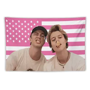 Drew JJ Pink Rafe America Funny Starkey Cameron Maybank Flag Tapestry Art Prints Wall Painting Artworks Tapestries Hanging Picture Gift University Dormitory Bedroom Living Room Party Kitchen Home Decoration