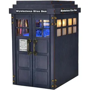 [Mysterious Blue Box] DIY Book Nook Kit, 3D Wooden Puzzle, Doctor Who Model Toy Set, Handmade Decorative Toy Gift for Book Lovers