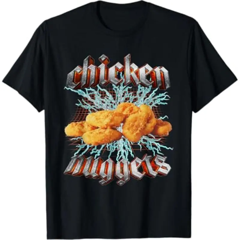 100% Cotton Summer t Shirts Chicken Nuggets Heavy Metal World Tour Hardcore Music T-Shirt Men Tee