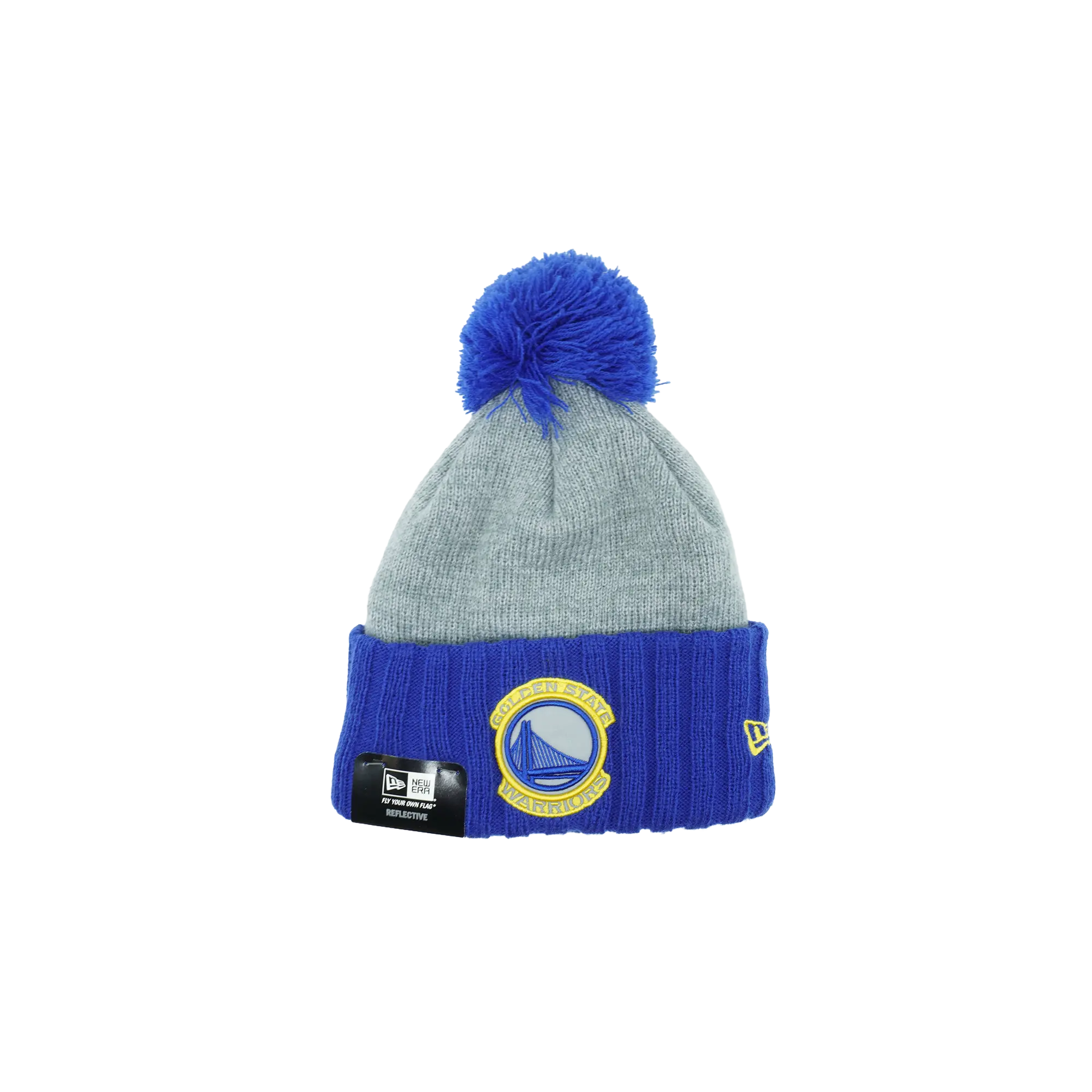 Golden State Warriors Flected Frost Beanie "Grey / Blue - Cuff / Blue - Pom" NE1136