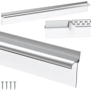 30" Chrome Framed Shower Door Replacement Bottom Deflector With Mounting Tape and Screws