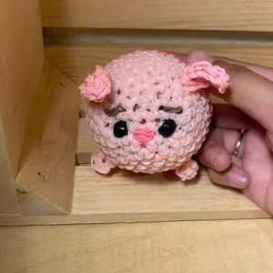 Piggy Made with Rubber Bands - Pink Character Crafted from Rubber Bands as Described