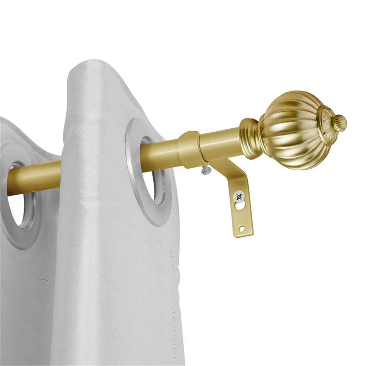 212 MAIN Telescopic Wall Mounted 3/4 in Curtain Rod - Adjustable 86-120 in Drapery/Tapestry Pole, Gold Decorative Rod for Bedroom & Living Room Windows, Telescopic Curtain Rod