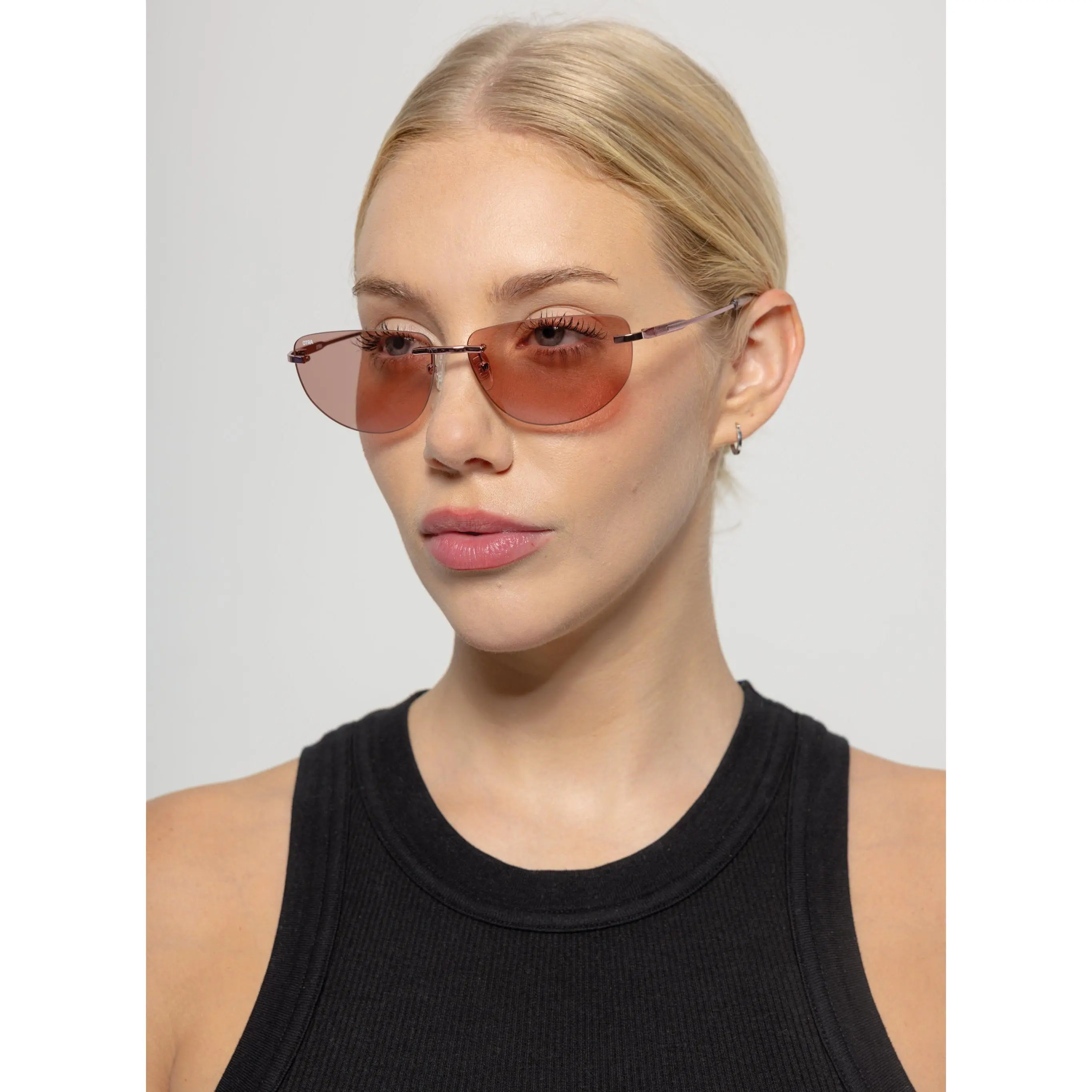 OTRA Elle - Pink Frameless Sunglasses with Subtle Pink  display picture 1