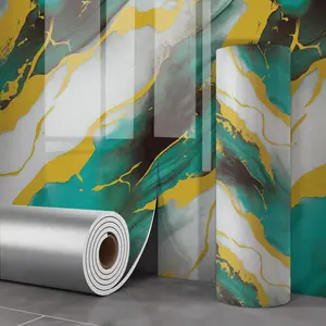 Thick Roll Self-Adhesive Wallpaper Easy Tear and Stick Decorative Wall Covering for Bedroom and Living Room Universal Use