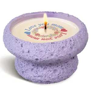 Mother's Day Gift-Lavender Scented Soy Candle with Hidden "Love You Mom" Message, Handcrafted Non-Toxic Concrete Jar for Relaxation