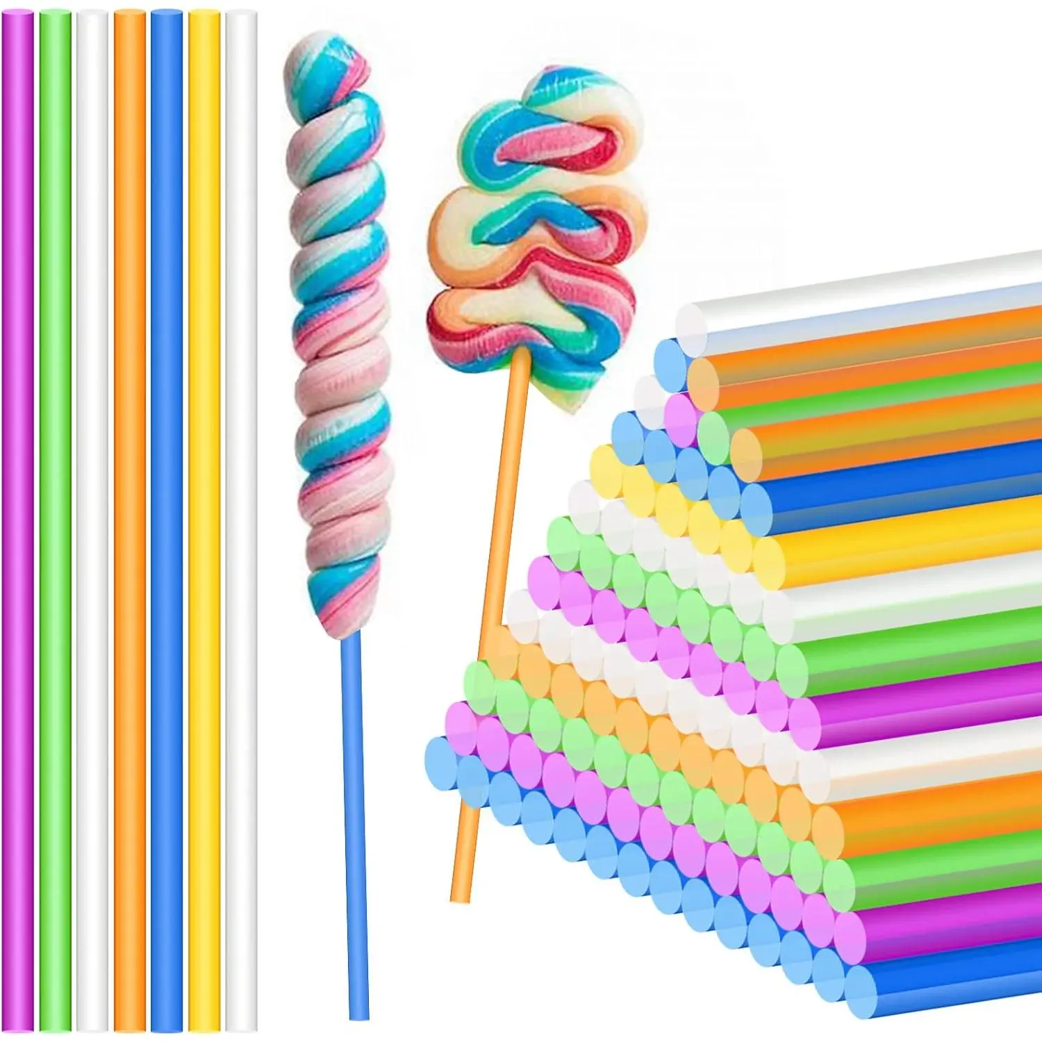 30 Pieces Acrylic Rods 12.2 Inch Dowel Round Cake Topper Rod Pop Sticks Strip for DIY Crafts Handwork Supplies Candy Dessert(6 Colors 5 Each Color)